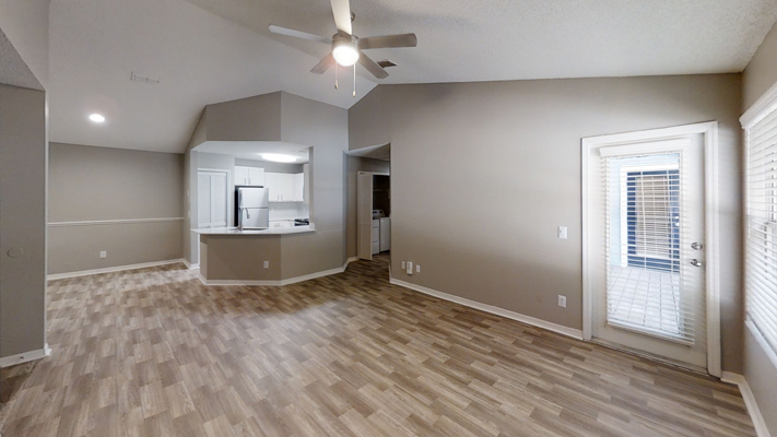 renovated apartment with new vinyl plank flooring